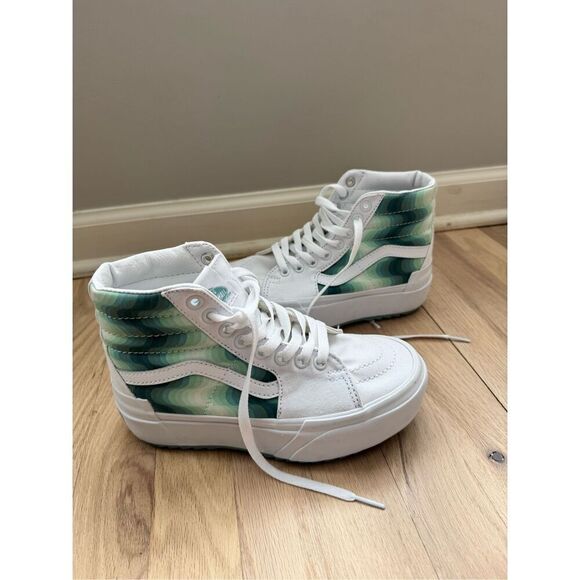 Vans Sk8-Hi Stacked Platform Mint Gradient Sneakers Shoes, Size 5 - Picture 3 of 12